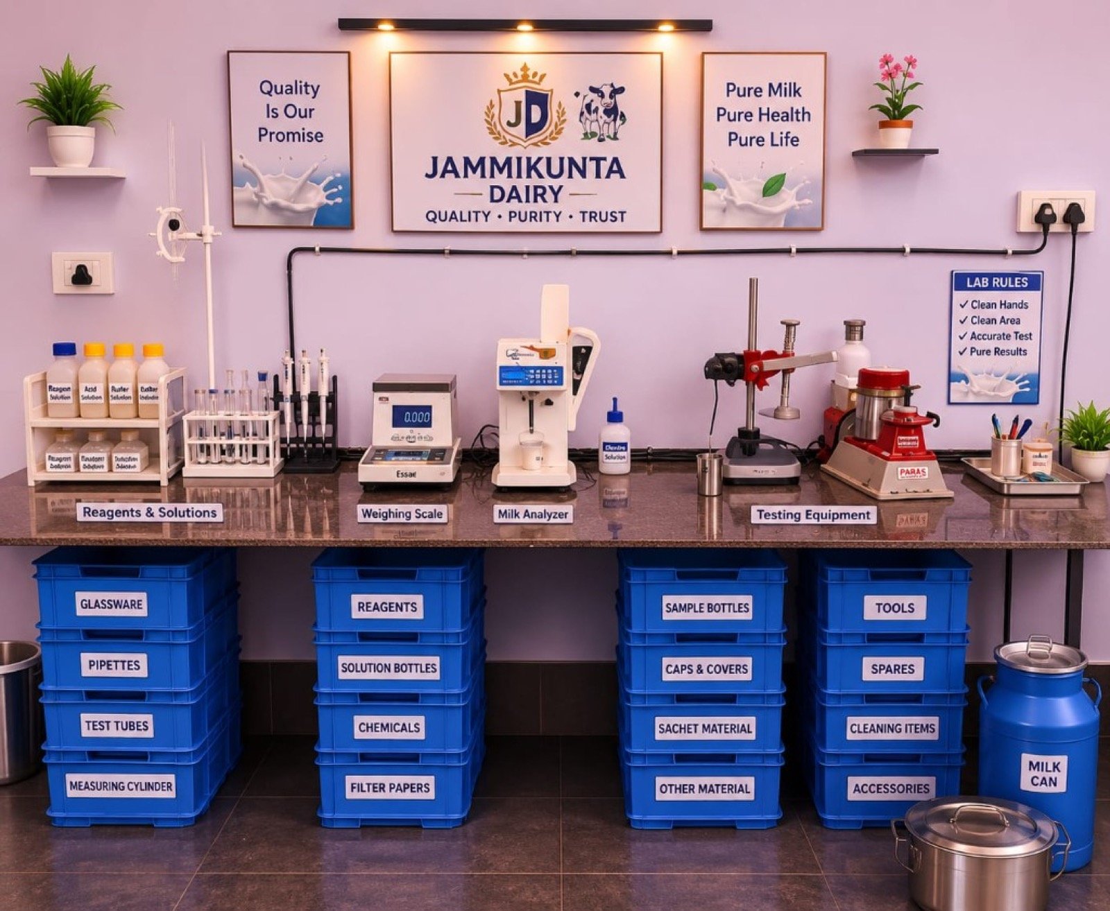 Jammikunta Dairy quality testing lab